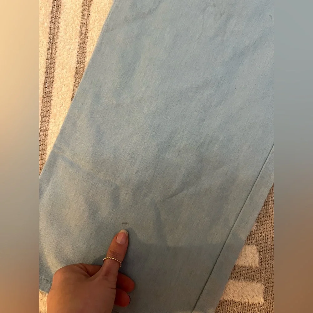 🦋 Girls 2 Piece Outfit Set - Floral Peplum Top & Light Blue Wide Leg Pants - Picture 7 of 7